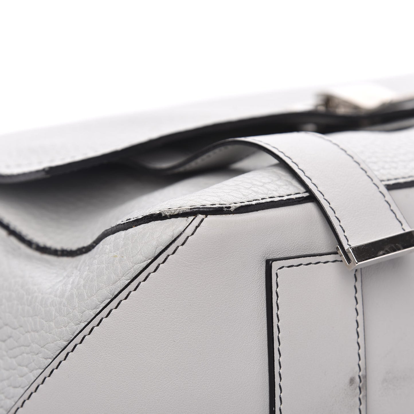 Pebbled Calfskin Small PS Courier Backpack Heather Grey
