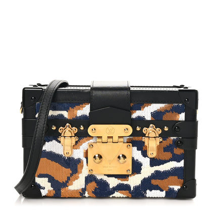 Louis Vuitton Sequins Leopard Petite Malle Black Navy 1 of 9