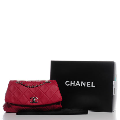 Chanel Calfskin Quilted CC Curvy Flap Red 5 of 9