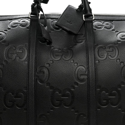 Gucci Piuma Calfskin Jumbo GG Embossed Large Duffle Bag Black 7 of 10