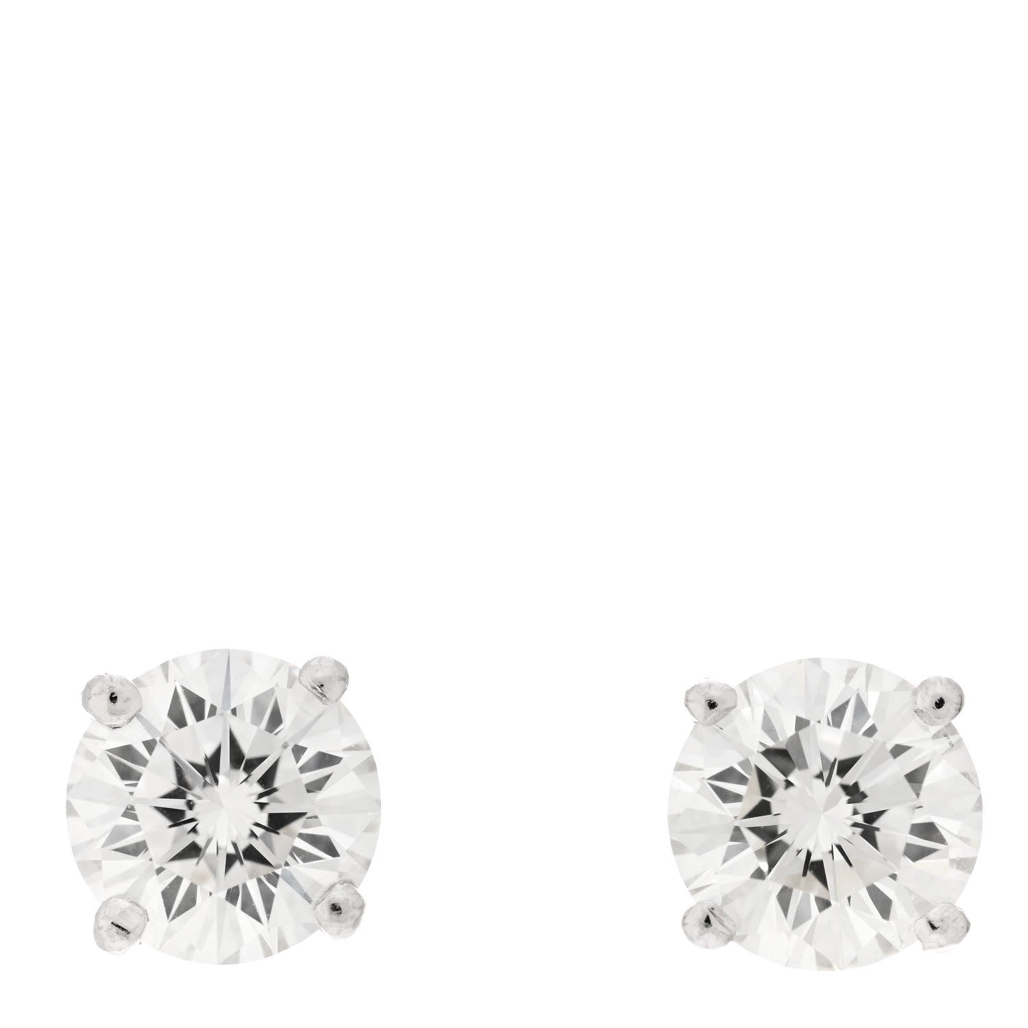 Tiffany Platinum Diamond 2.31ctw Solitaire Earrings 1 of 7