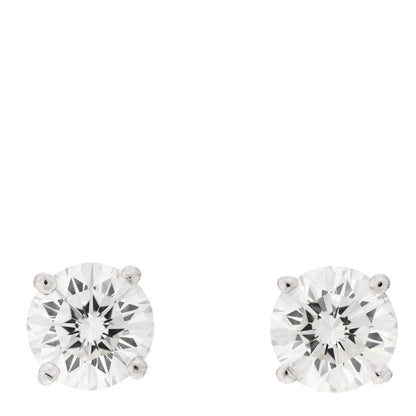 Tiffany Platinum Diamond 2.31ctw Solitaire Earrings 1 of 7