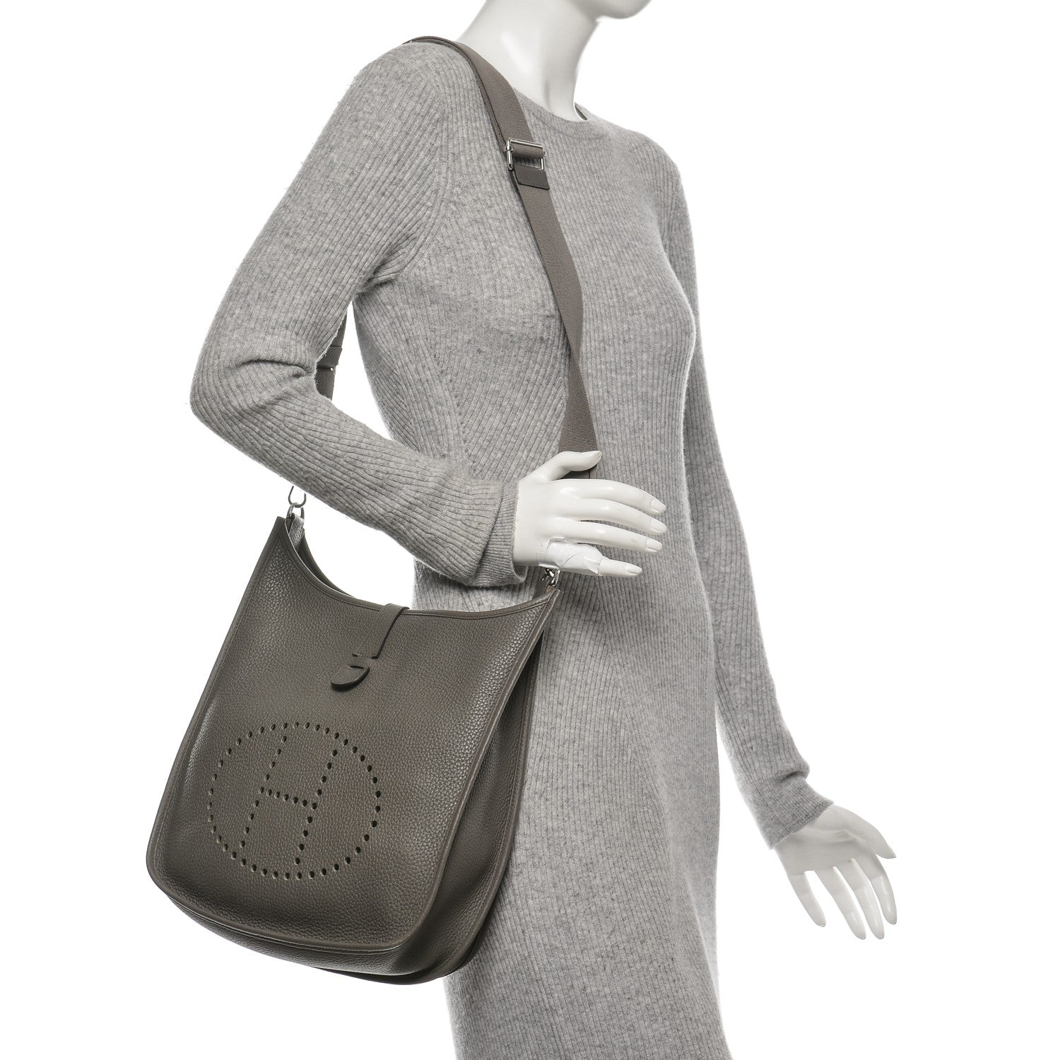 Hermes Taurillon Clemence Evelyne III GM Etain 2 of 14