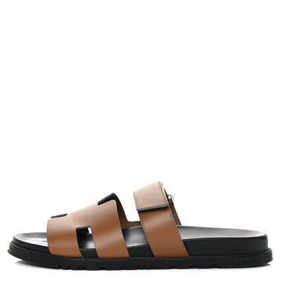 Hermes Calfskin Mens Chypre Sandals 43 Gold 1 of 15