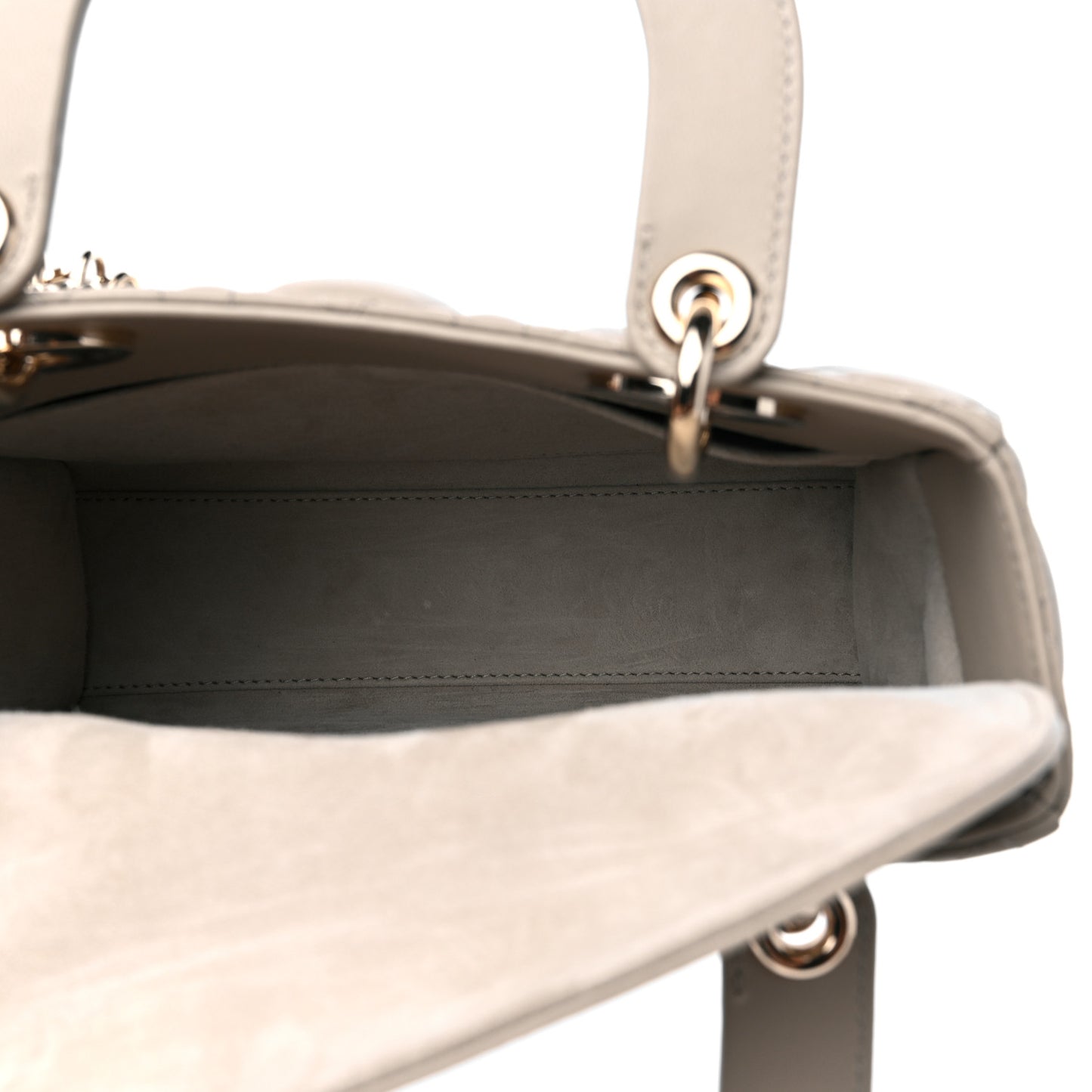Lambskin Cannage Small Lady Dior Hazelnut