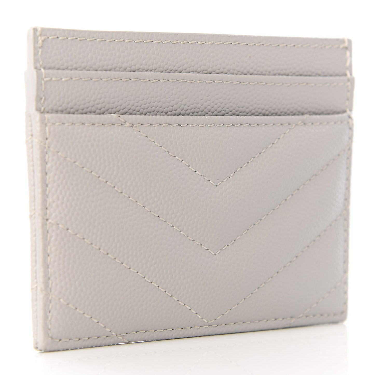 Grain De Poudre Matelasse Chevron Card Case Granite