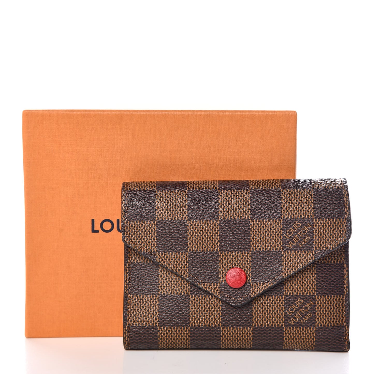 Damier Ebene Victorine Wallet Red