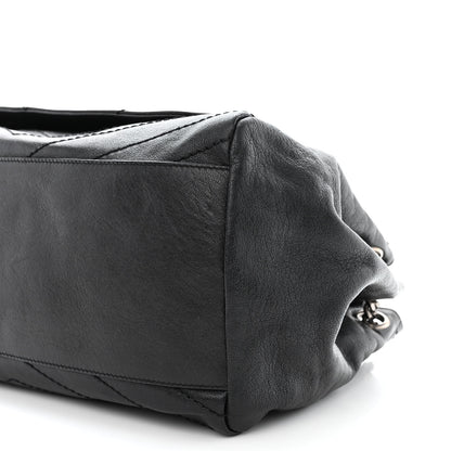 Saint Laurent Vintage Lambskin Chevron Monogram Large Nolita Black 10 of 12