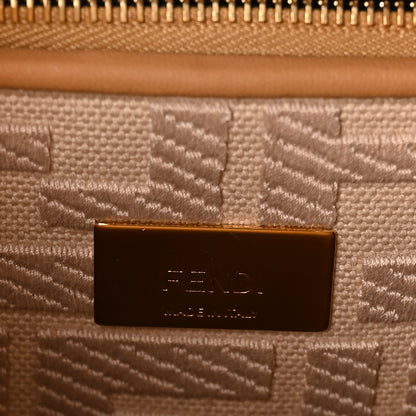Fendi Vitello Seta Fabric Jacquard FF 1974 Mini Peekaboo Iconic Satchel Miele Scuro 6 of 10