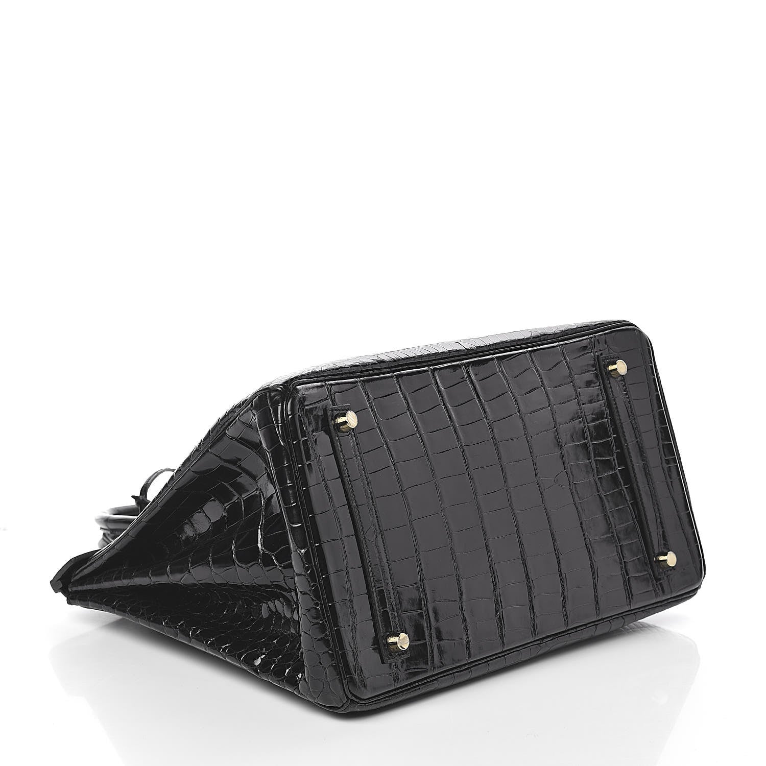 Hermes Shiny Porosus Crocodile Birkin 35 Black 4 of 32