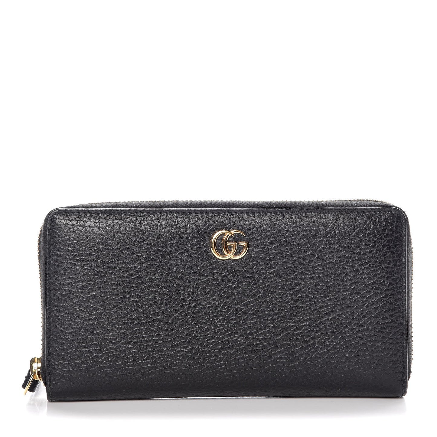 Dollar Calfskin GG Marmont Zip Around Wallet Black