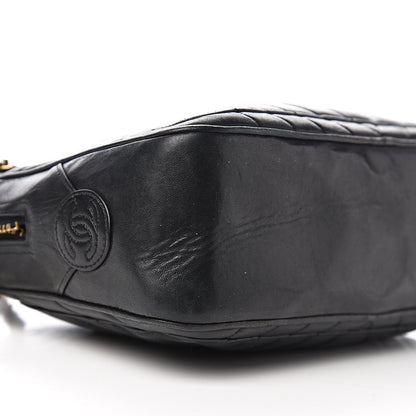 Chanel Lambskin Chevron Quilted Shoulder Bag Black 9 of 12