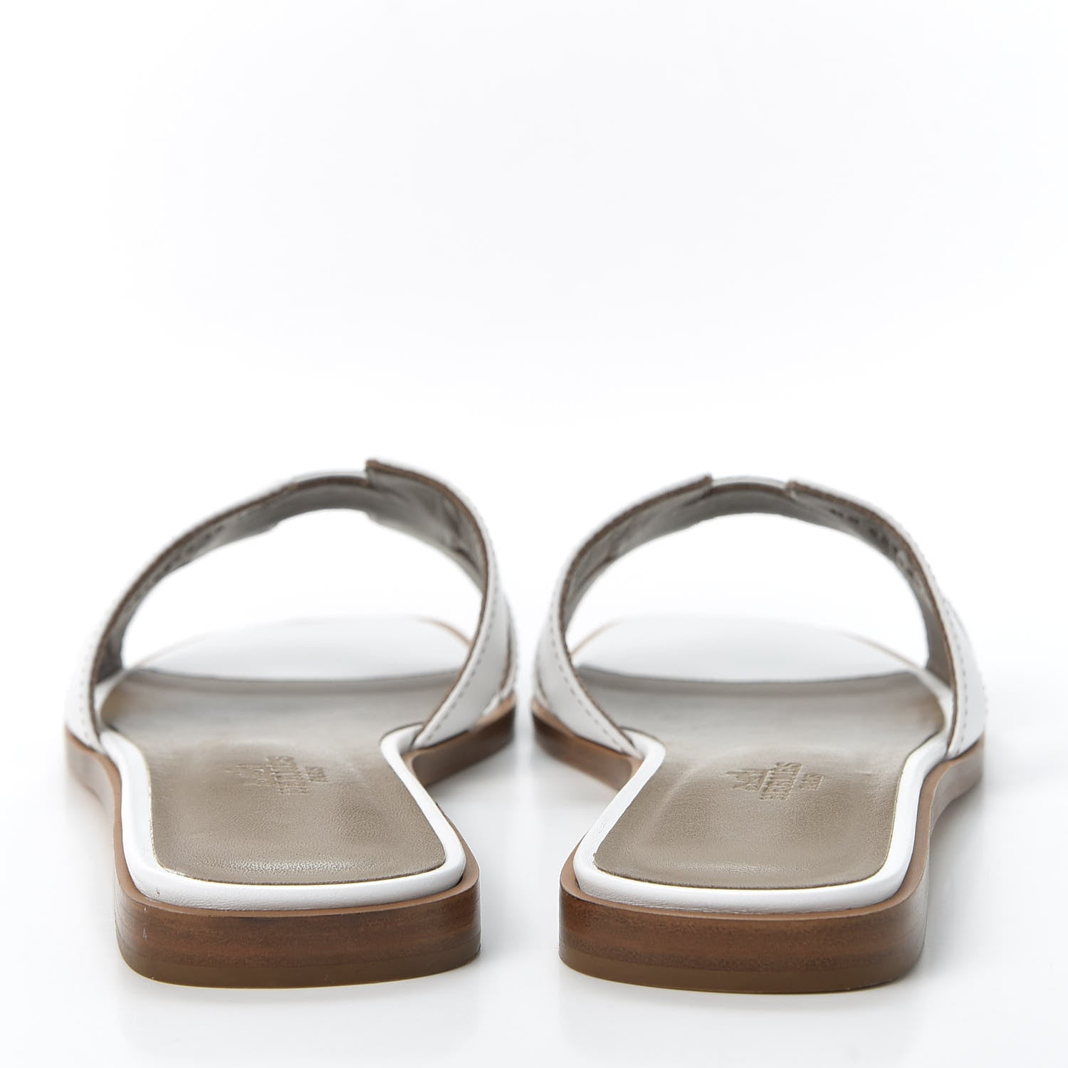 Hermes Box Calfskin Oran Sandals 37.5 White 6 of 10