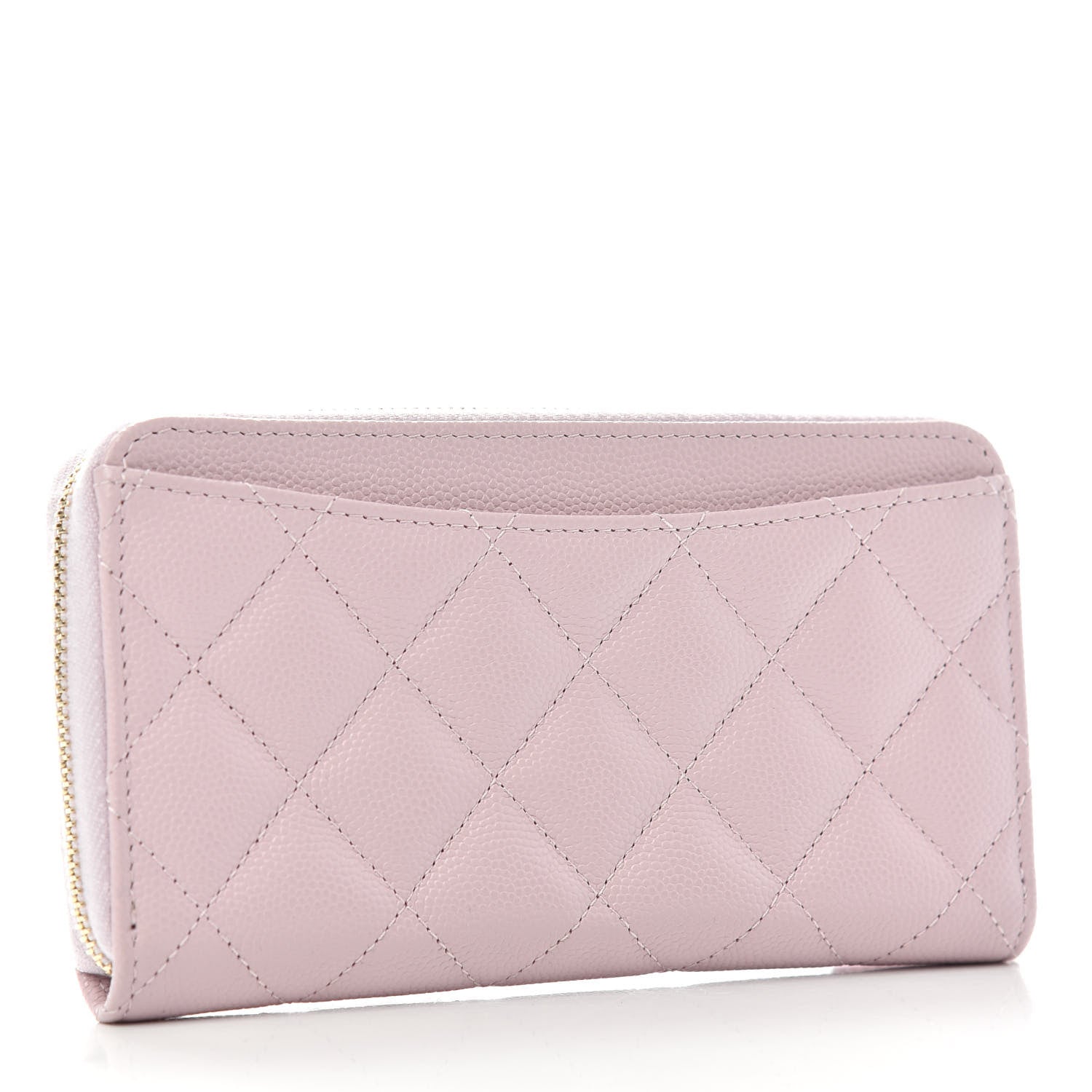 Chanel Caviar Quilted Small Gusset Zip Around Wallet Pink 3 of 9