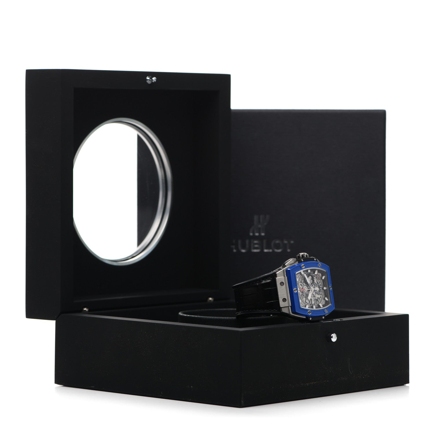 Hublot Titanium Alligator 42mm Spirit of Big Bang Automatic Watch Blue 641.NM.0173.LR 5 of 5
