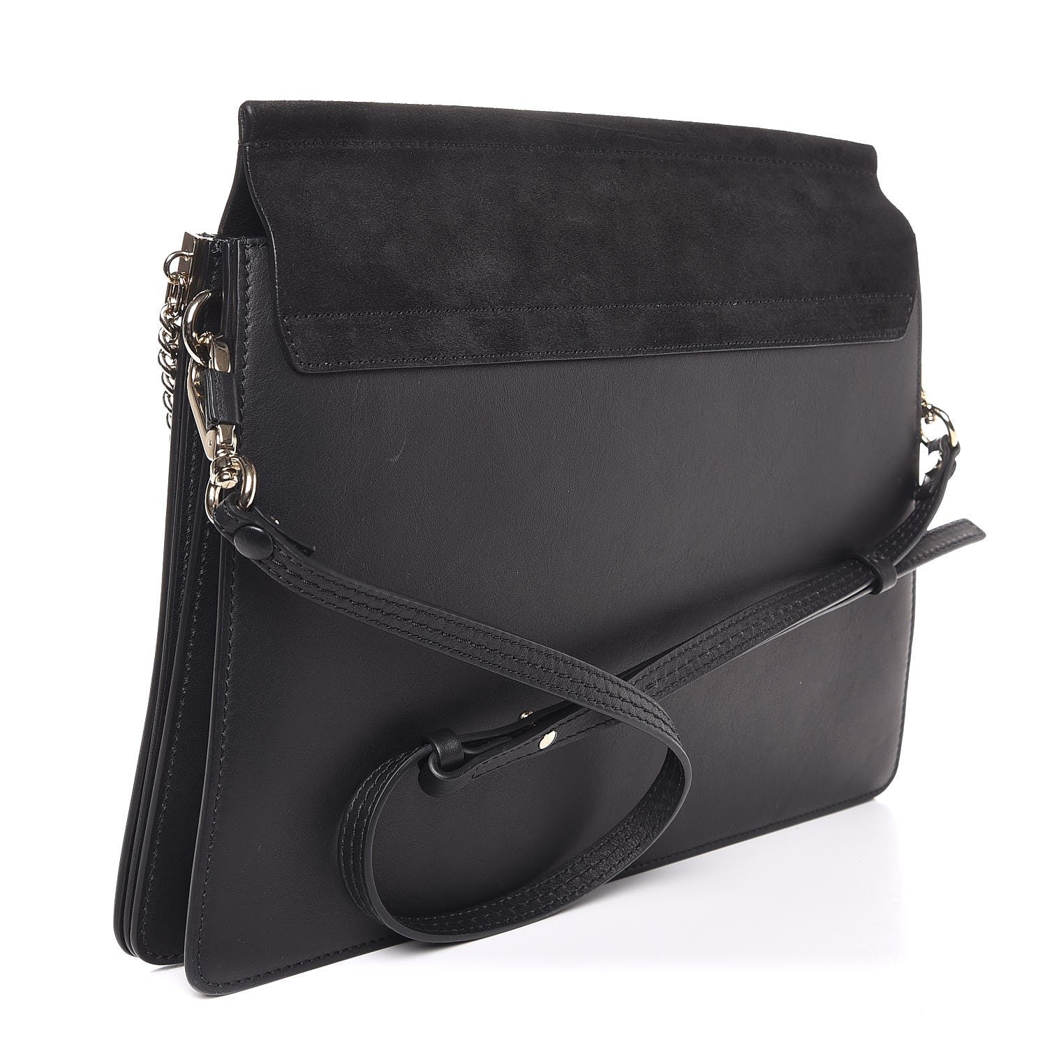Chloe Suede Calfskin Medium Faye Shoulder Bag Black 3 of 7