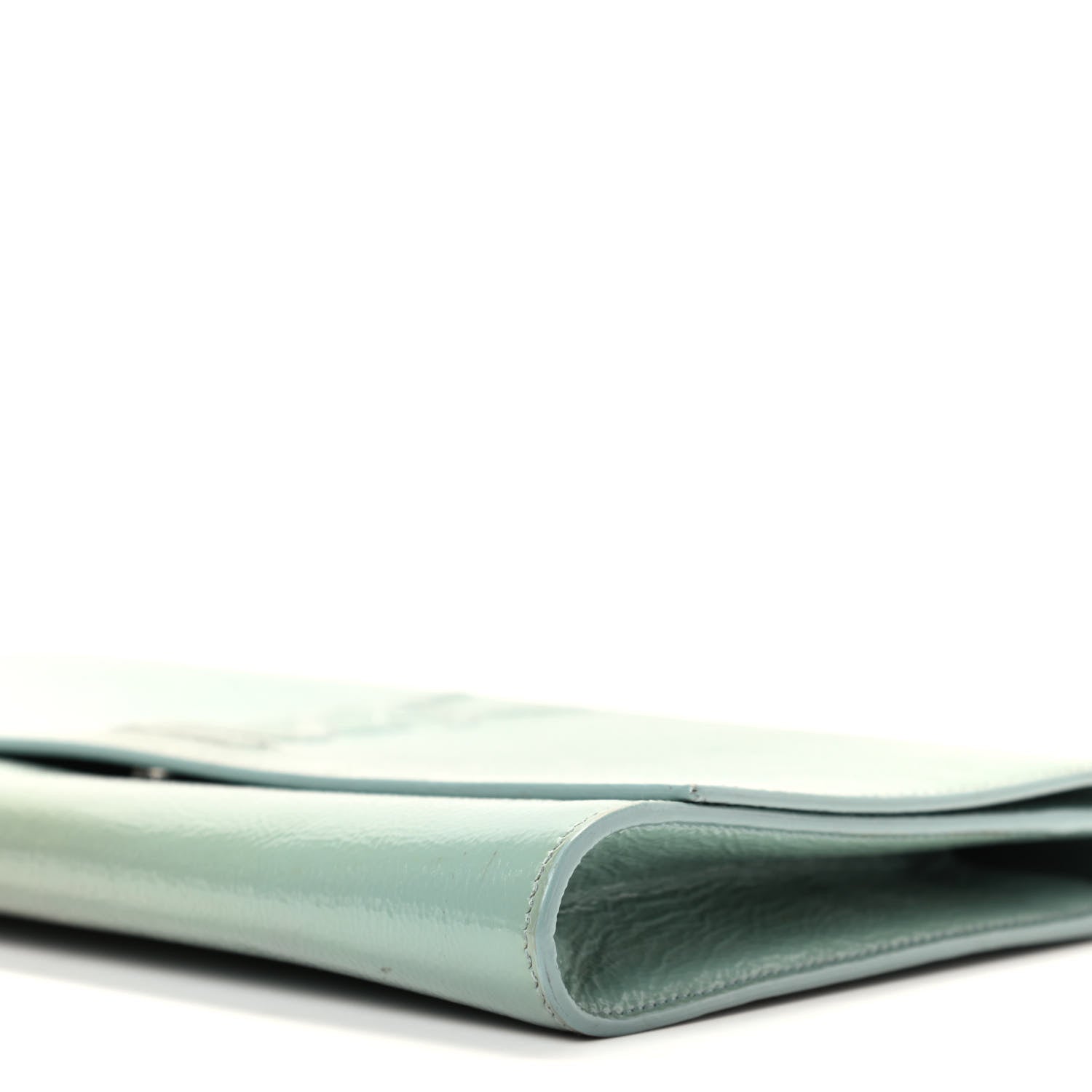Saint Laurent Textured Patent Large Belle De Jour Clutch Light Blue 7 of 9