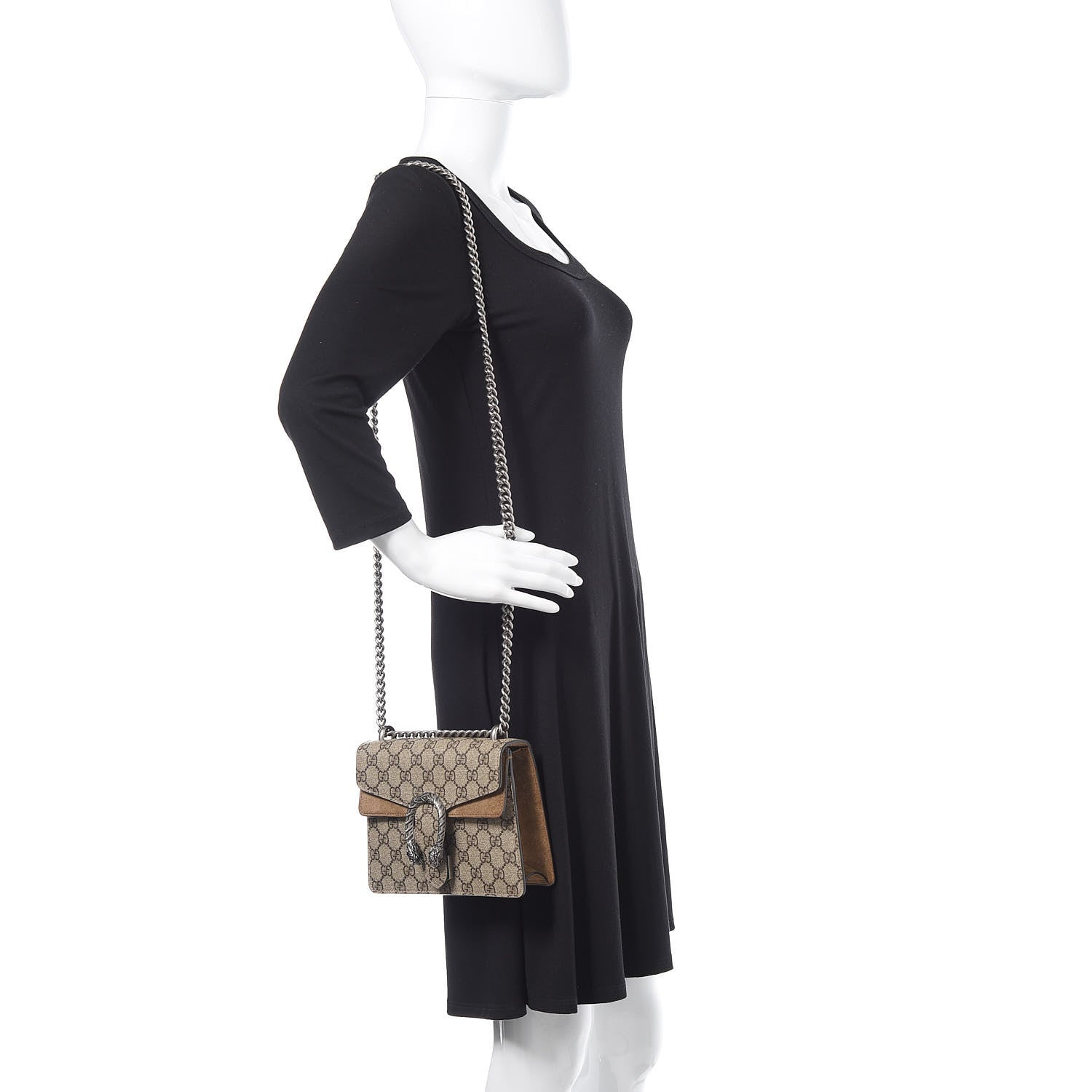 Gucci GG Supreme Monogram Mini Dionysus Shoulder Bag Taupe 2 of 13