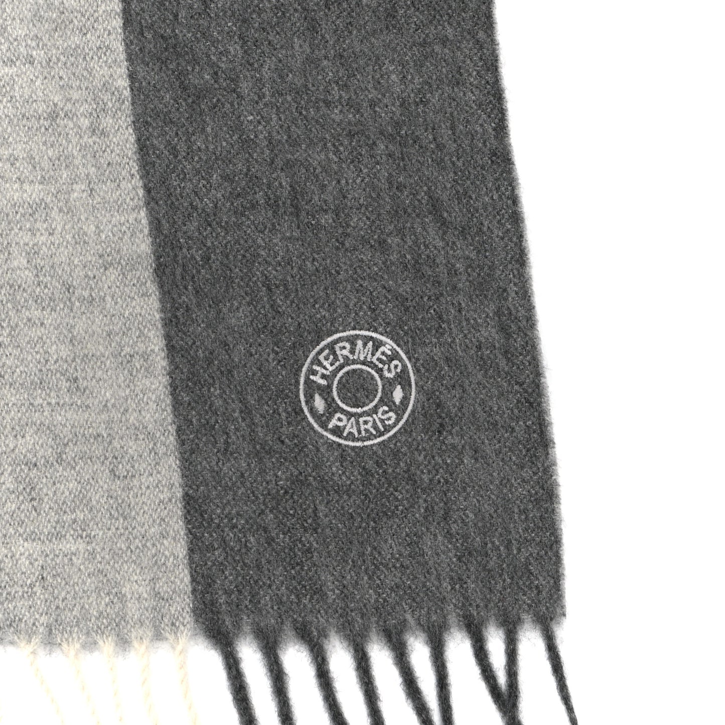 Cashmere Summer Block Muffler Gris Chine