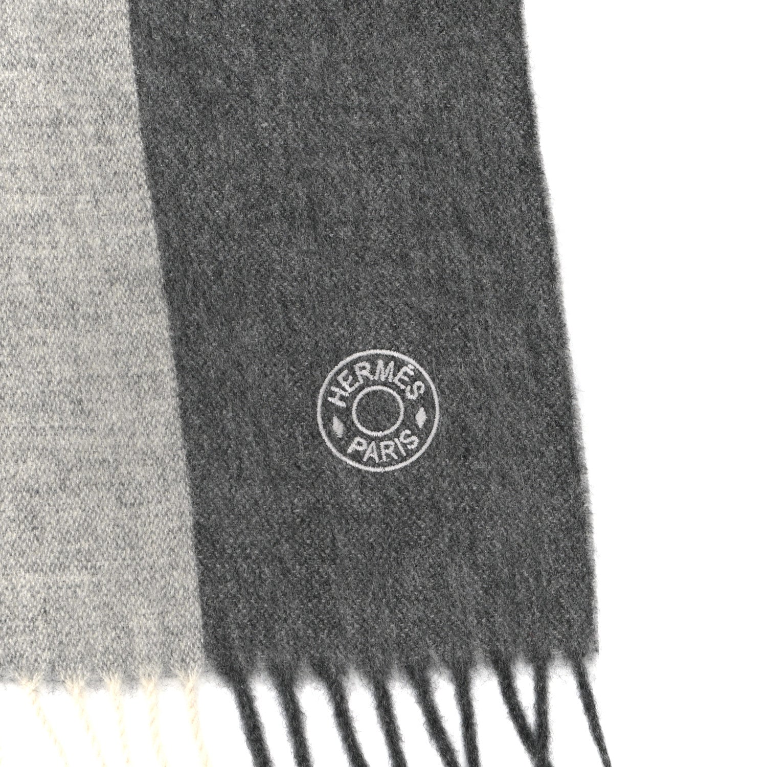 Hermes Cashmere Summer Block Muffler Gris Chine 3 of 4
