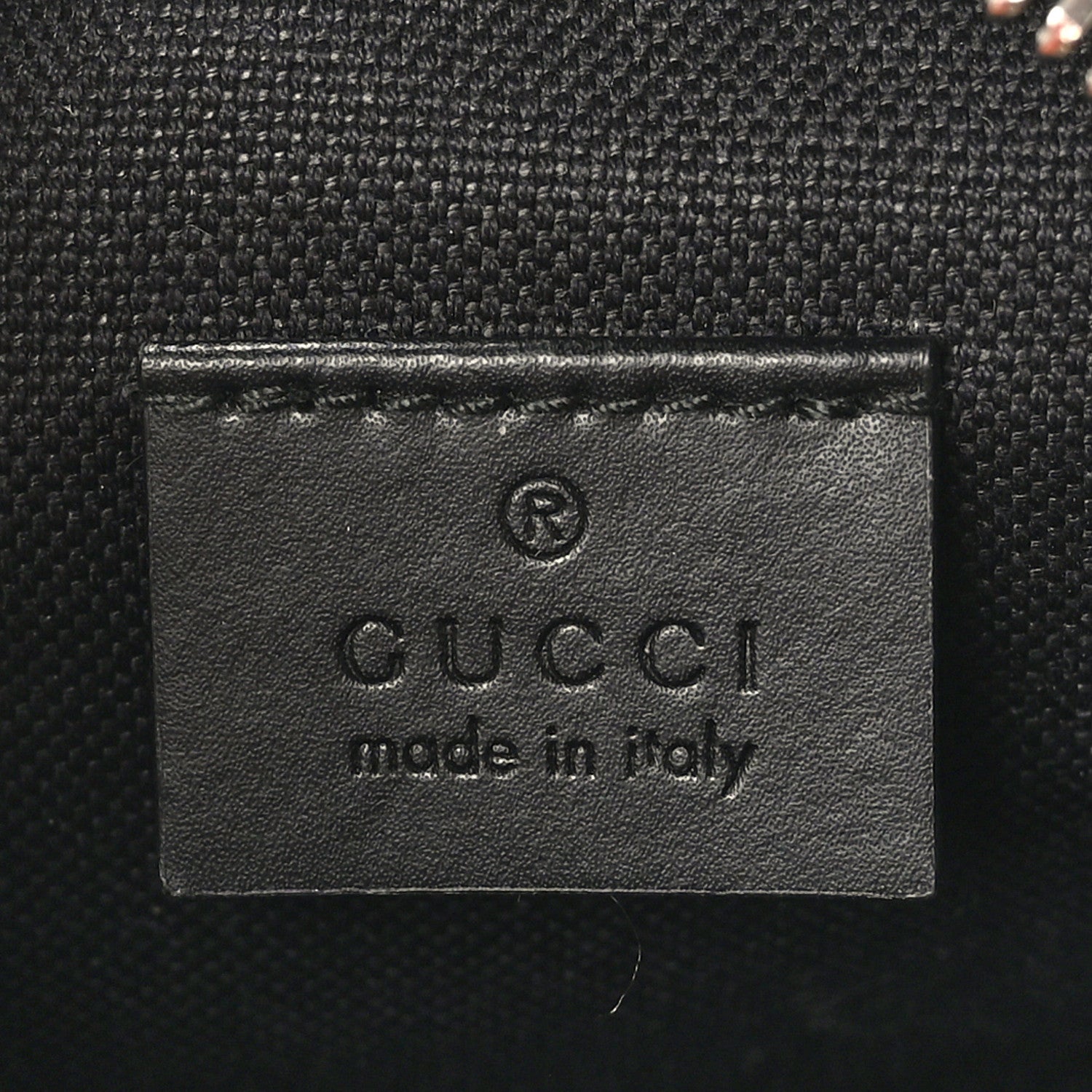 Gucci GG Supreme Monogram Appia Calfskin Web Small Camera Messenger Bag Black Grey 7 of 9