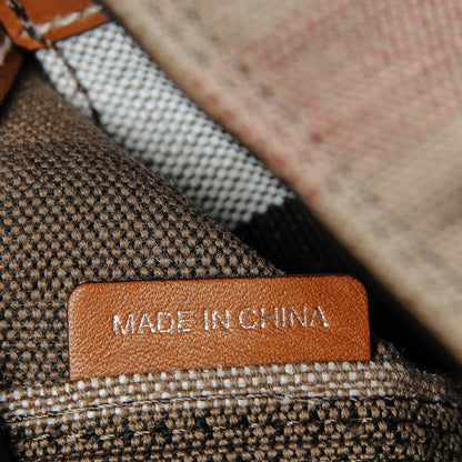 Burberry Canvas Mega Check Medium Ashby Hobo Saddle Brown 7 of 9