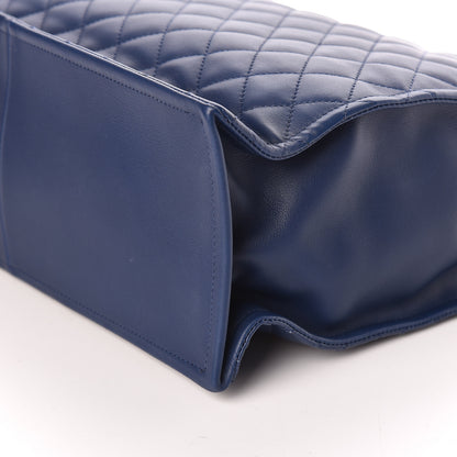 Chanel Calfskin Quilted Large Boy Tote Navy 6 of 10