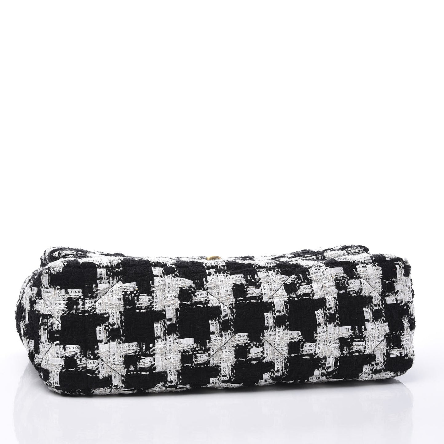 Tweed Quilted Medium 19 Flap Black Ecru White