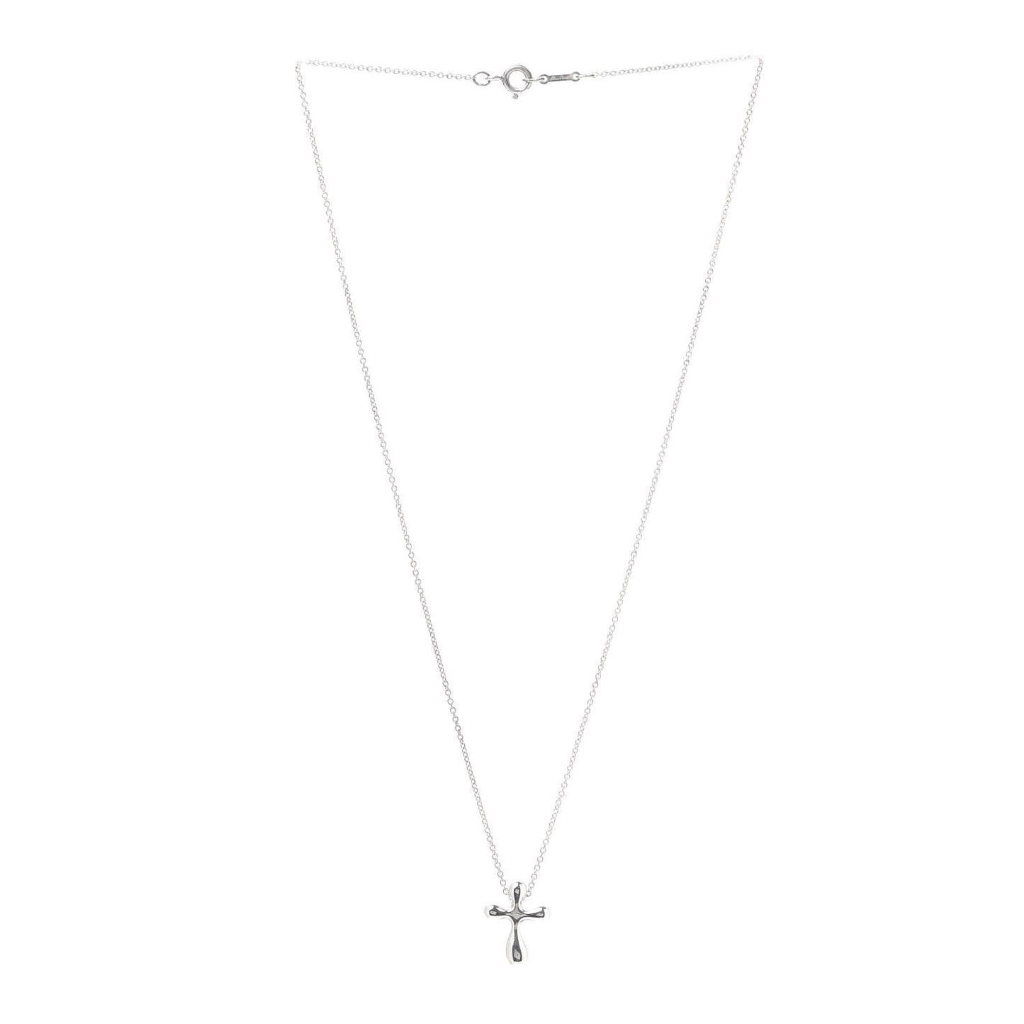 Sterling Silver 16mm Elsa Peretti Cross Pendant Necklace