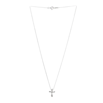 Tiffany Sterling Silver 16mm Elsa Peretti Cross Pendant Necklace 3 of 5