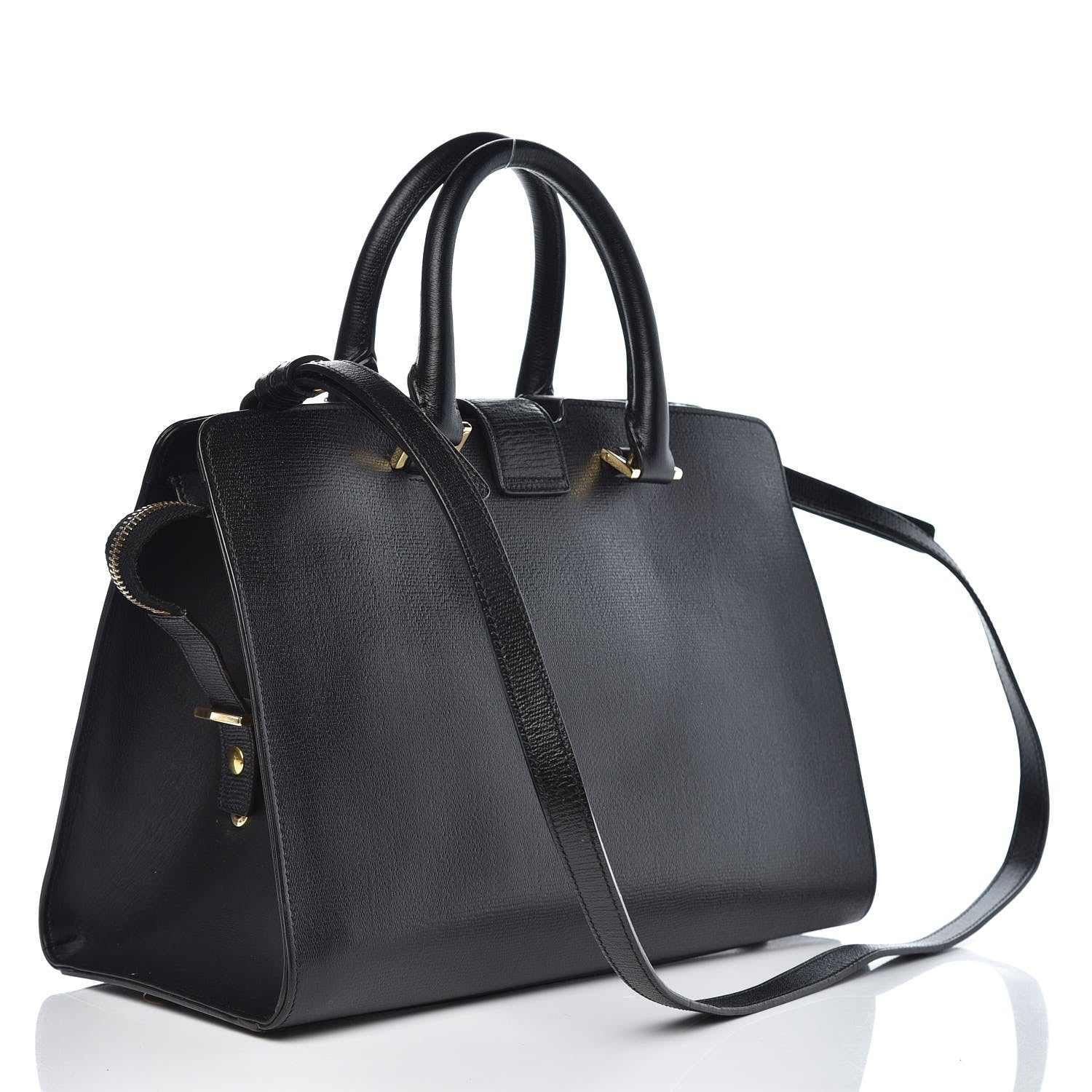 Saint Laurent Textured Calfskin Small Classic Y Cabas Black 3 of 11