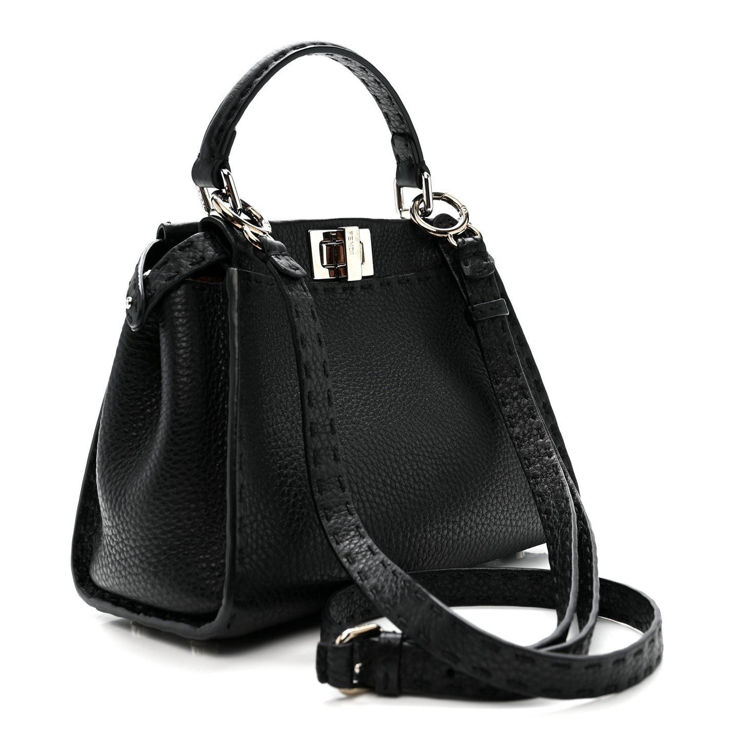 Cuoio Romano Selleria Bi-Color Mini Peekaboo Iconic Satchel Black Mou
