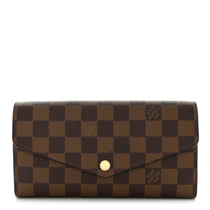 Louis Vuitton Damier Ebene Sarah Wallet NM Rose Ballerine 1 of 12