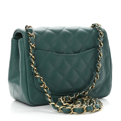 Chanel Lambskin Quilted Mini Square Flap Green 3 of 10
