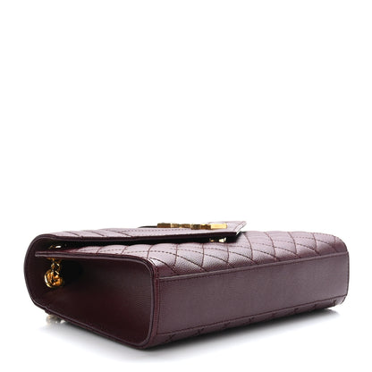 Saint Laurent Grain De Poudre Textured Mixed Matelasse Medium Triquilt Monogram Satchel Rouge Legion 4 of 8