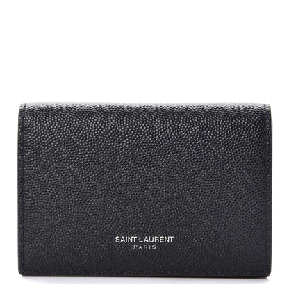 Saint Laurent Grain De Poudre Business Card Case Black 1 of 11