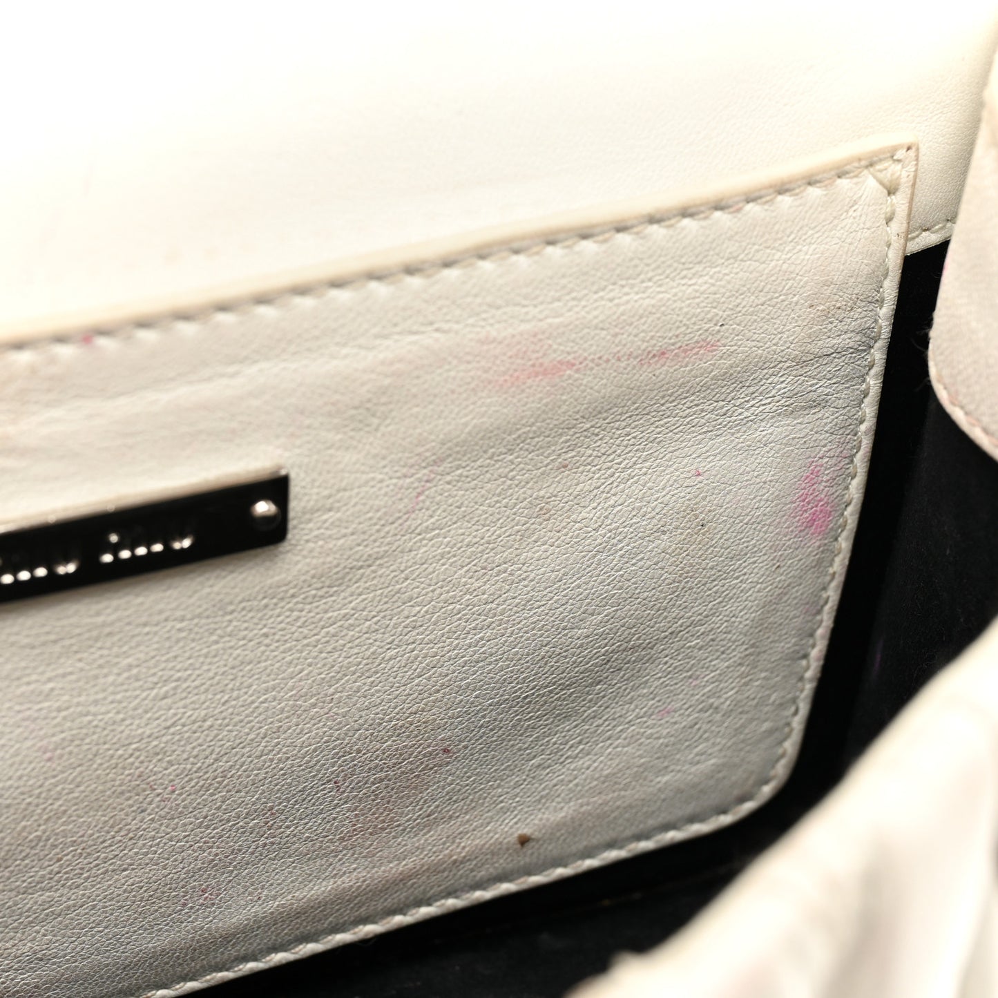 Nappa Matelasse Crystal Embellished Lady Shoulder Bag White