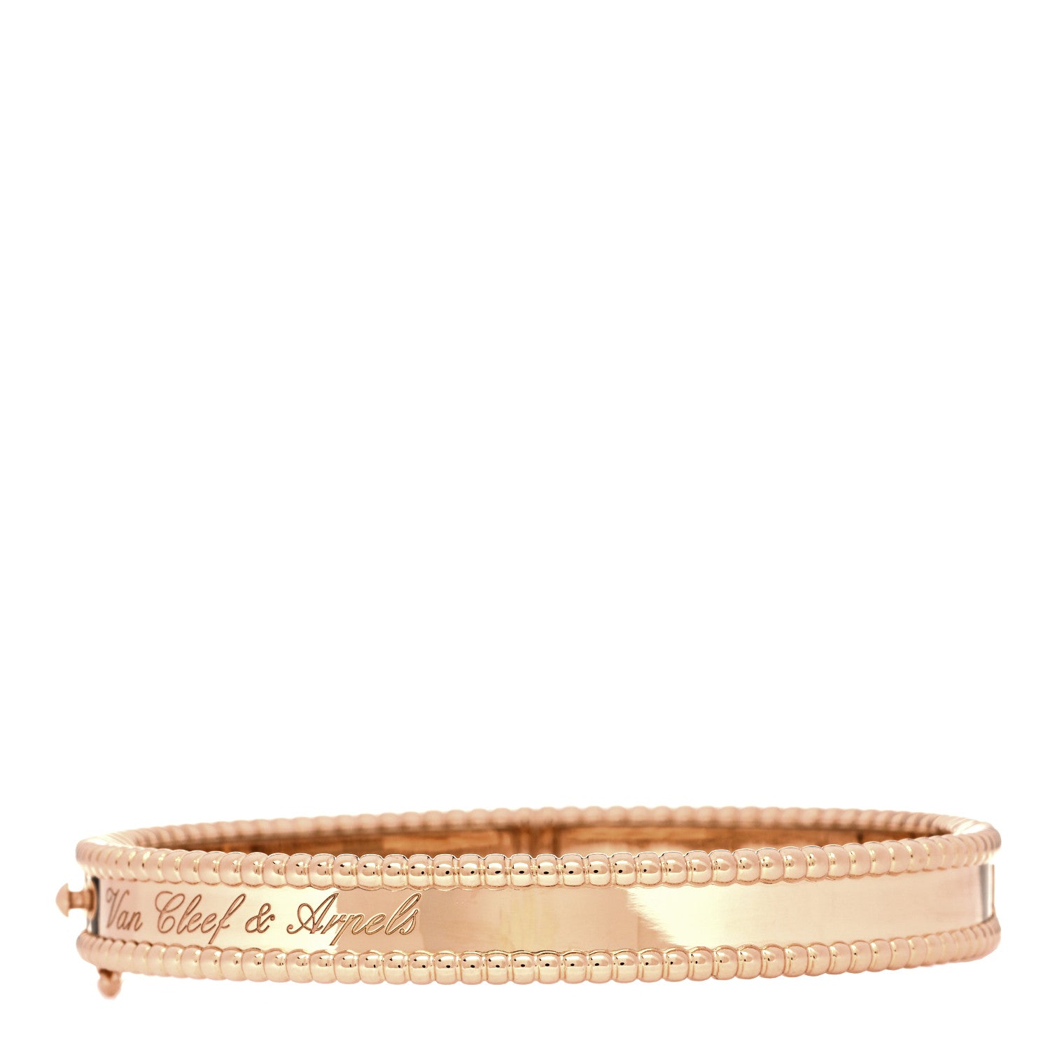 Van Cleef & Arpels 18K Rose Gold Perlee Signature Bangle Bracelet S 1 of 4