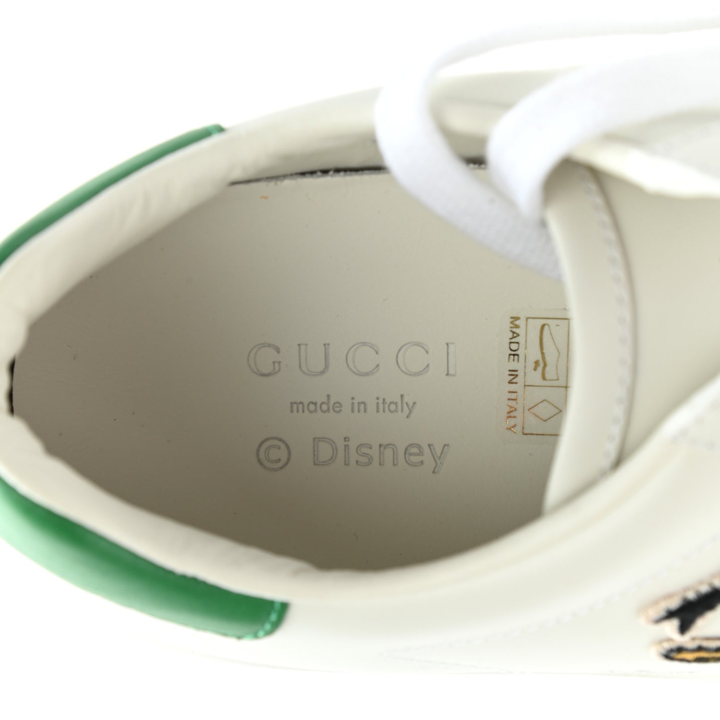 X DISNEY Calfskin Miro Soft Web Donald Duck Womens Ace Sneakers 38.5 White New Shamarock