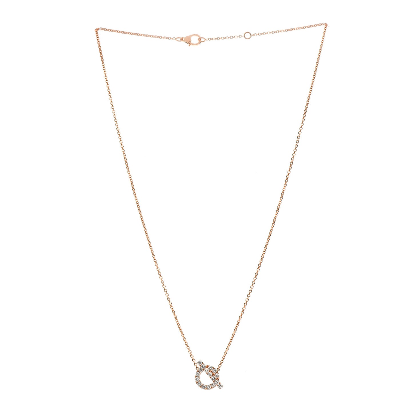 18K Rose Gold Diamond Finesse Pendant Necklace