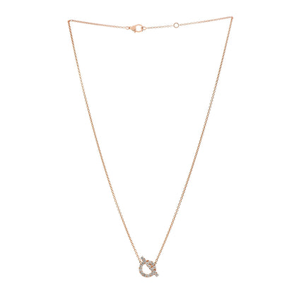 Hermes 18K Rose Gold Diamond Finesse Pendant Necklace 3 of 4