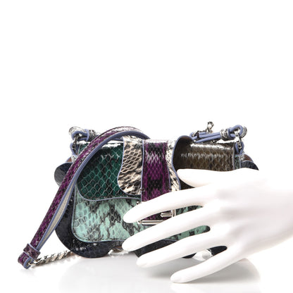 Fendi Elaphe Waves Micro Baguette Green Teal Blue Purple 3 of 8