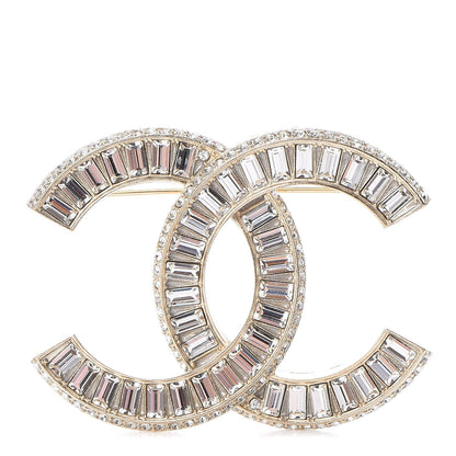 Chanel Baguette Crystal CC Brooch Gold 1 of 4