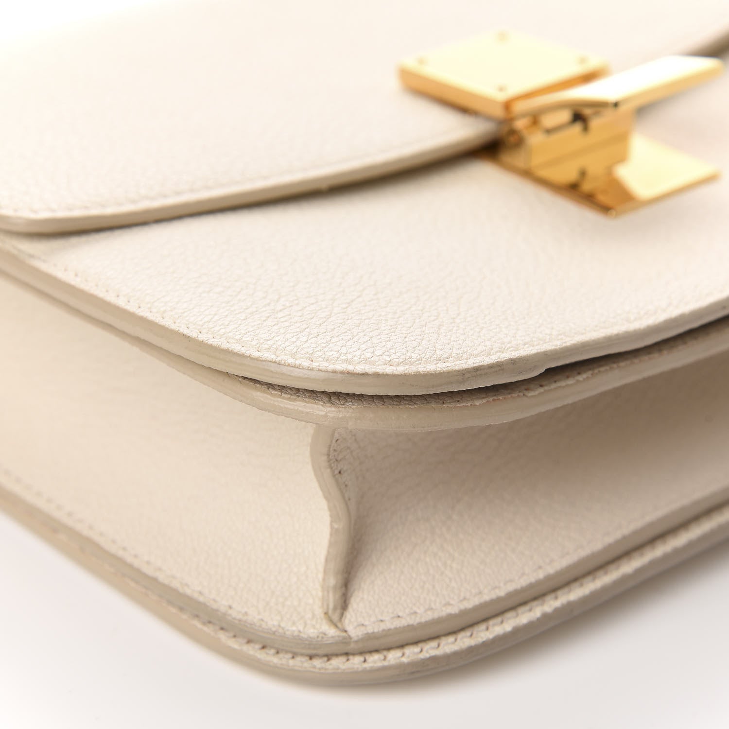 Celine Goatskin Medium Classic Box Flap Bag White 6 of 11