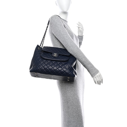 Chanel Caviar Quilted Flap Tote Navy Blue 2 of 12