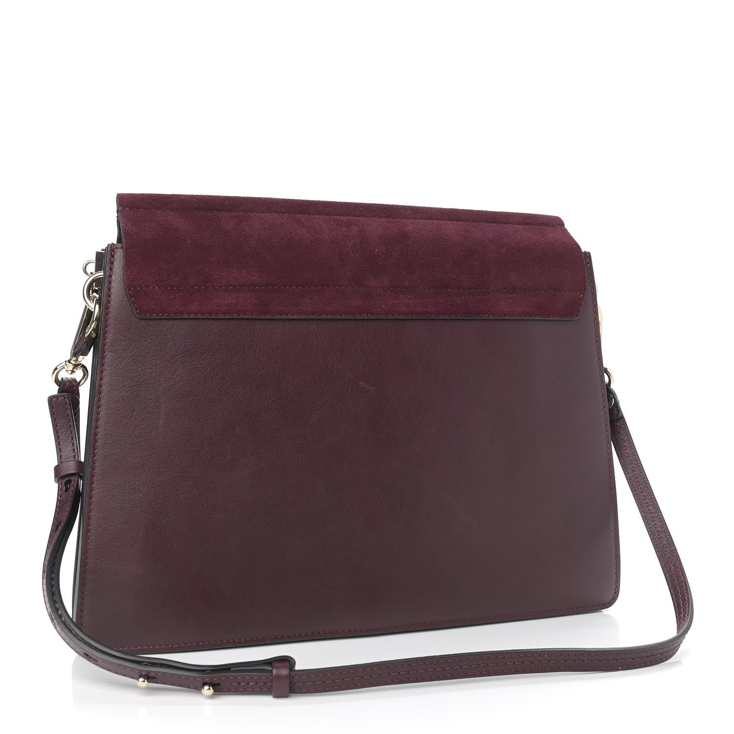 Chloe Calfskin Suede Medium Faye Shoulder Bag Intense Violine 3 of 9