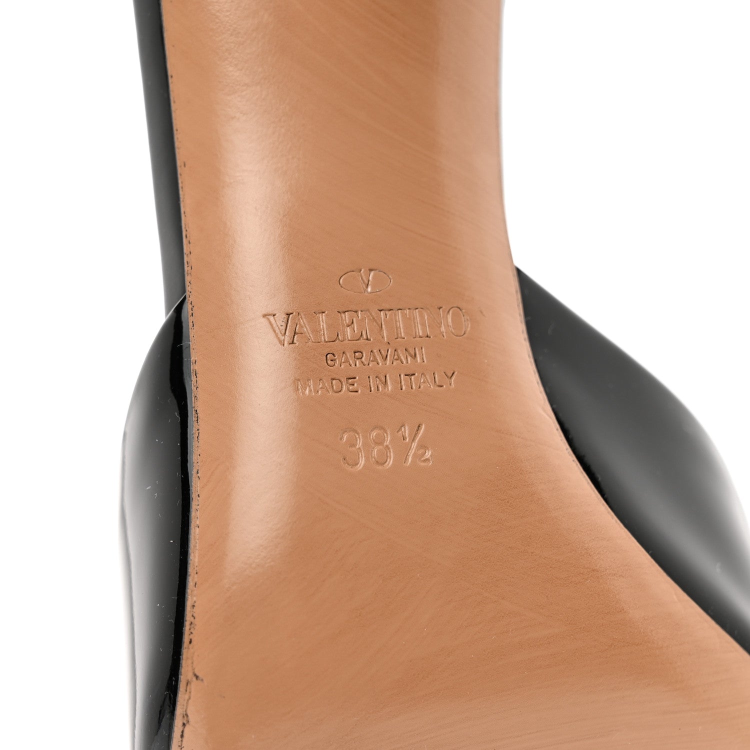 Valentino Garavani Patent One Stud 70mm Mule Pumps 38.5 Black 7 of 9