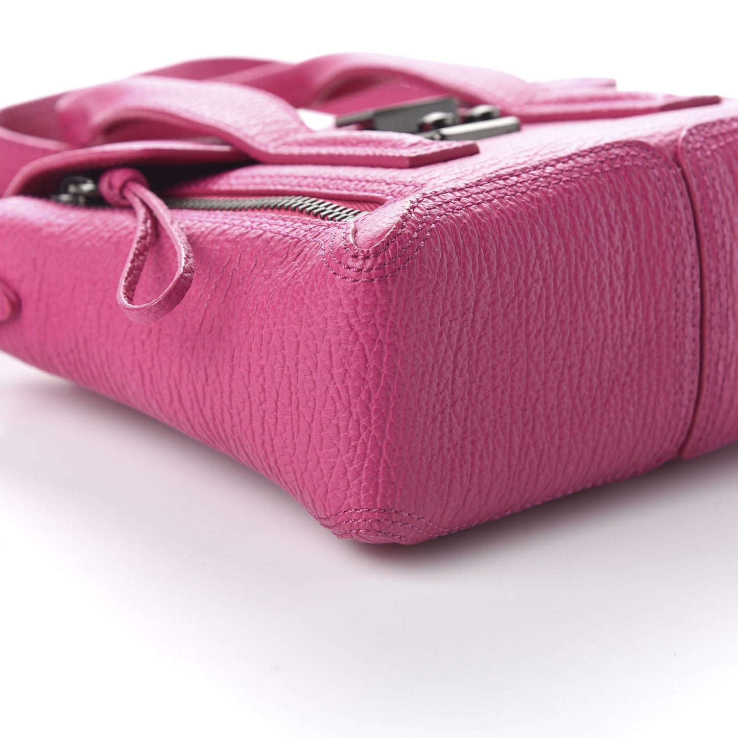 3.1 Textured Calfskin Mini Pashli Satchel Bright Fuchsia