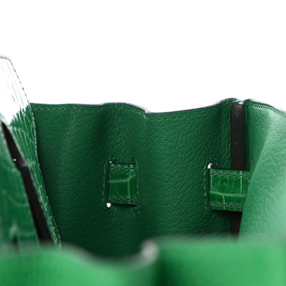 Hermes Togo Shiny Niloticus Crocodile Birkin Touch 30 Bamboo Cactus 14 of 34
