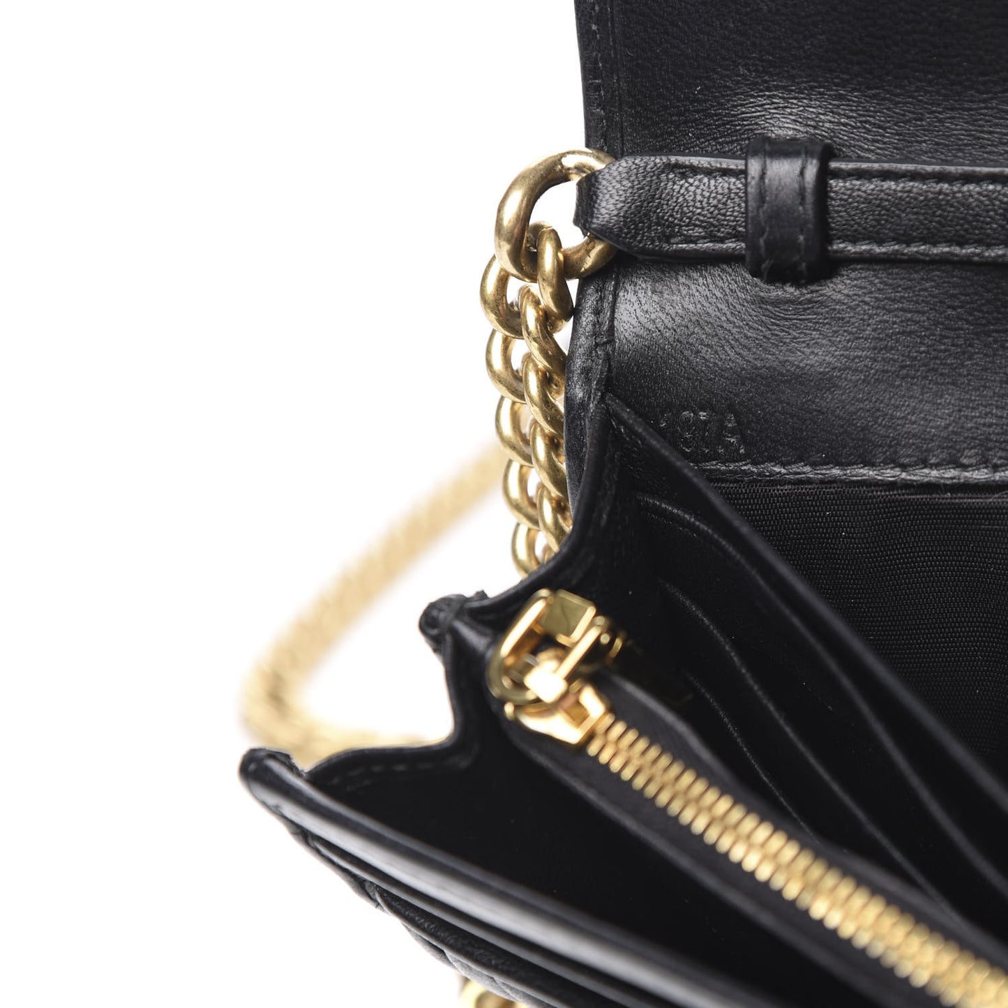 Nappa Matelasse Wallet On Chain Black